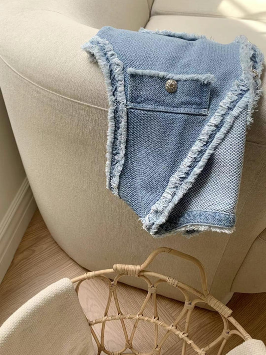 Frayed Denim Vest