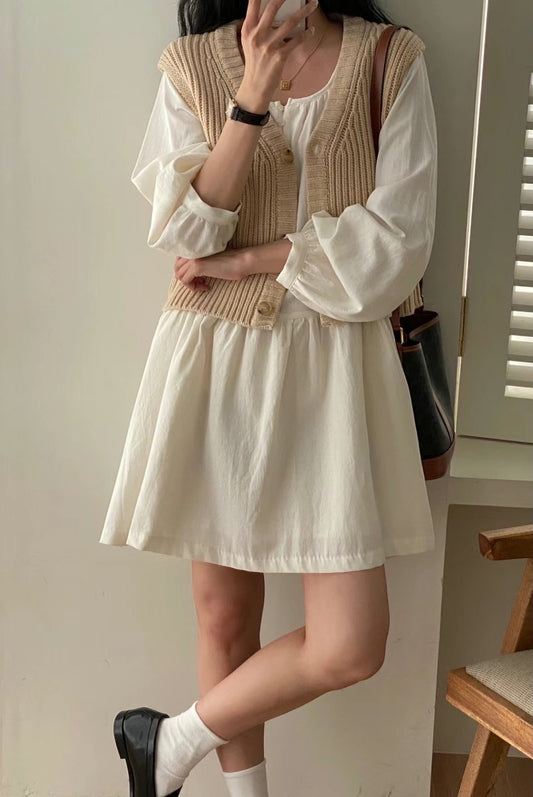 White Cotton Mini Dress